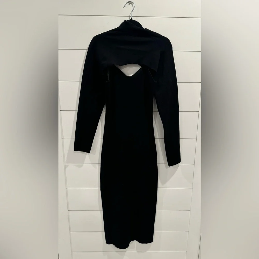 Nanushka black knit Noa midi dress - Picture 6 of 11